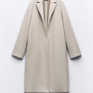 Zara felt texture coat, sand, S